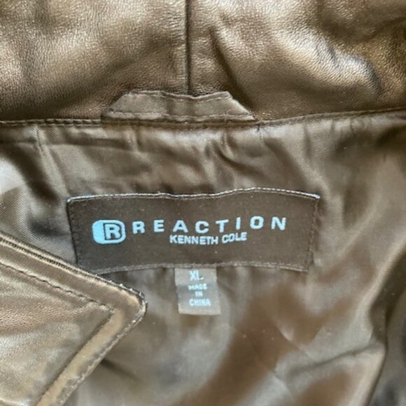 Kenneth Cole Reaction Black Leather Women's Jacket XL - Picture 4 of 4